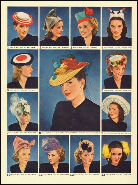 1940s style hats|women's hats of the 1940s.